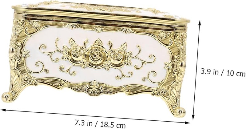 حامل علبة المناديل الذهبي الزخرفي للغرفة المعيشة والمكتب والسيارة - Image 5